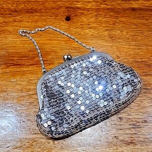 Silver Sequin Clutch